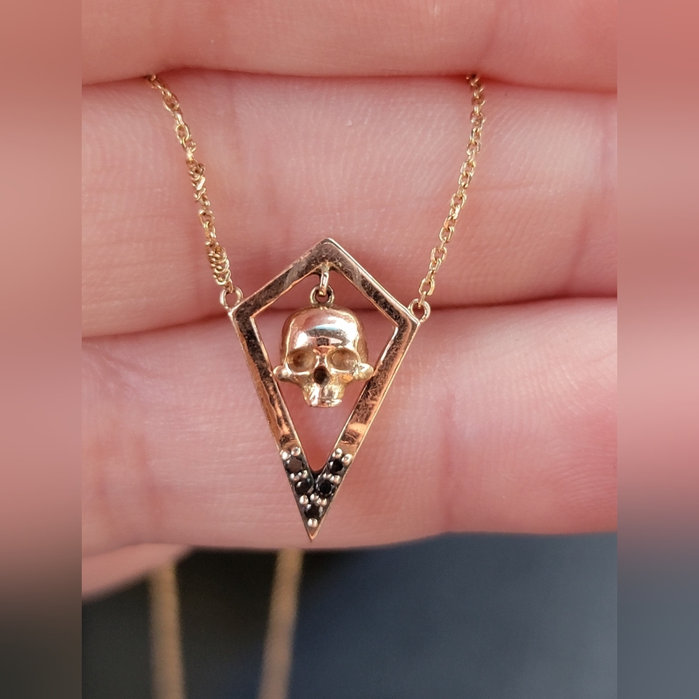 Rose Gold Skull with black diamonds